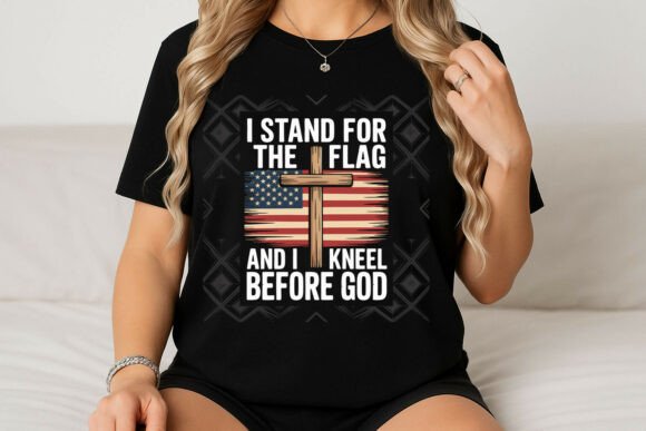 American Flag Cross and Patriotic Text: Faith, Freedom, and Design