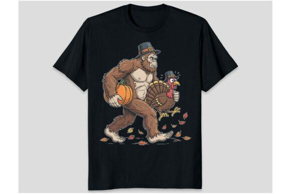 Bigfoot Pilgrim Turkey Thanksgiving PNG: A Designer's Playful Asset