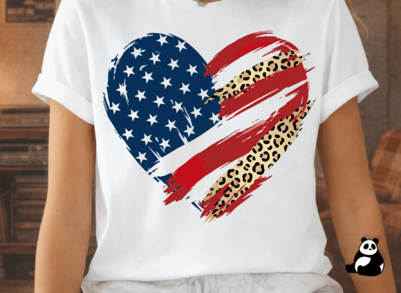 Celebrate with Style: 4th of July Heart PNG, USA Flag Heart