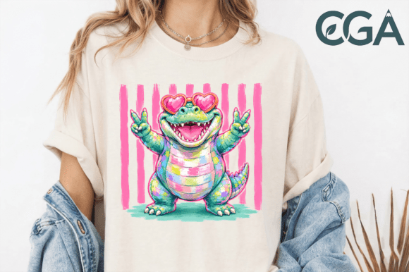 Cute Retro Alligator Peace Sign Png: A Burst of Joyful Energy