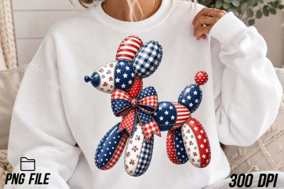 Exploring the Visual Energy of the Patriotic Patchwork Balloon Dog PNG