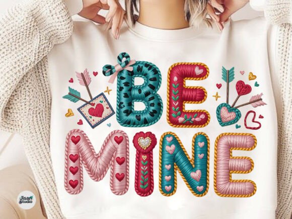 Faux Yarn Embroidery Valentine Day Png: A Crafty Design Asset