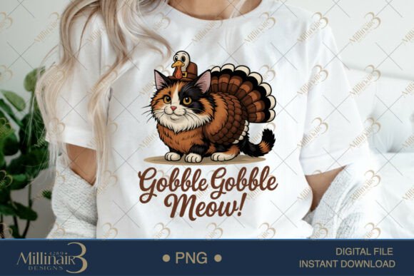 Gobble Gobble Meow PNG: A Purr-fect Holiday Graphic