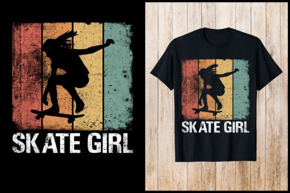 Skate Girl Retro T-Shirt: Your Ultimate Design Asset