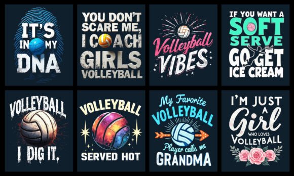 The Volleyball T-Shirt Design Bundle: A Creative Asset for Any Project