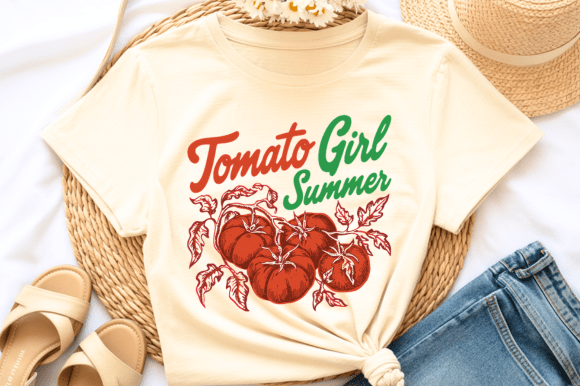 Tomato Girl Summer PNG | Garden Girl: Capturing Countryside Charm